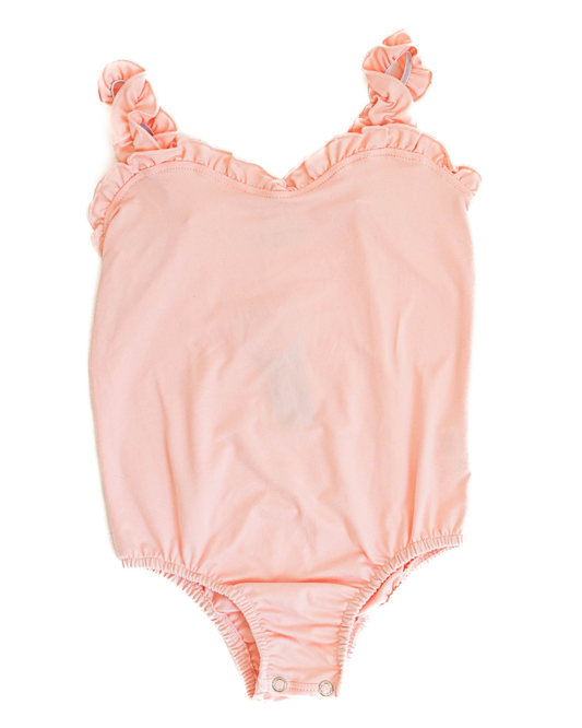 Lylah Ruffle Tank Leotard - Oyster Pink