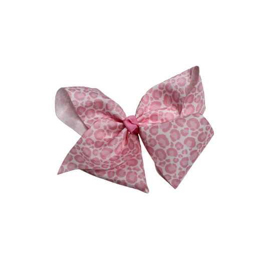 Pink Leopard Print 7” Grosgrain Bow