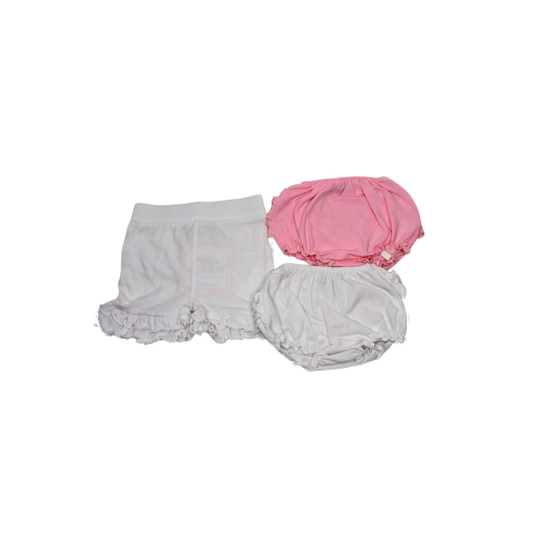 Girls Light Pink Knit Ruffled Butt Bloomer